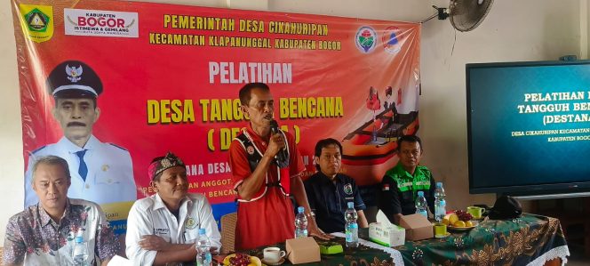 
 Pemdes Cikahuripan Kecamatan klapanunggal mengadakan Pelatihan Desa Tangguh Bencana.