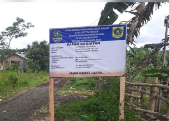 
 Proyek Betonisasi Jalan desa bantuan Provinsi di Liggarmukti Di duga tidak sesuai spek.