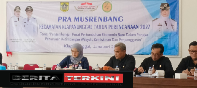 
 Pra Musrenbang Kecamatan Klapanunggal Membahas pengembangan pusat pertumbuhan Tahun 2027.